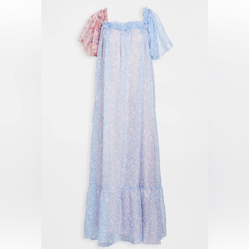 Eywasouls Malibu Shana Blue and Pink Maxi dress